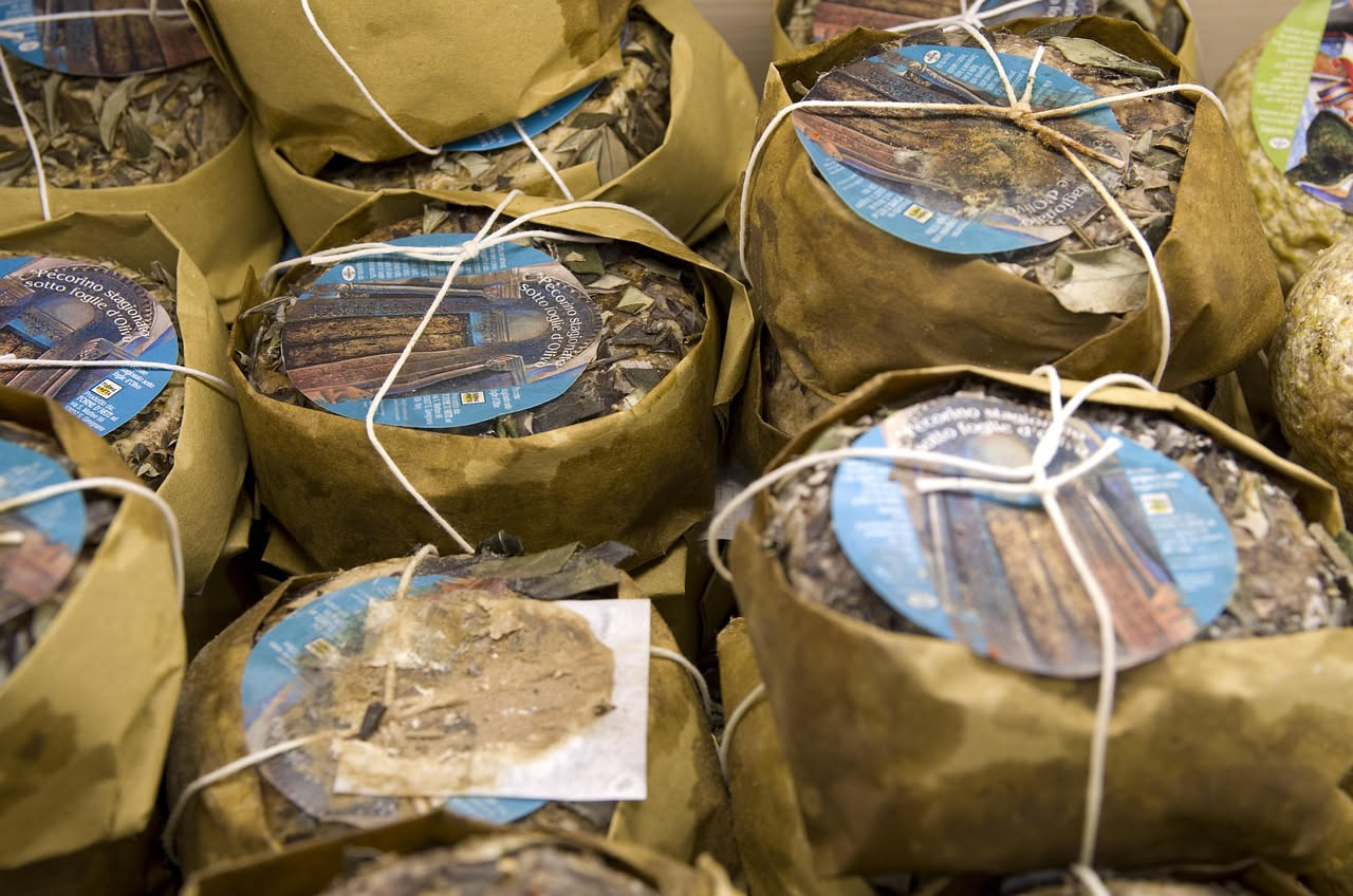 Panpepato napoletano tagliato a fette su un piatto di ceramica bianca, con superficie scura e rugosa, accanto a una tazza di caffè