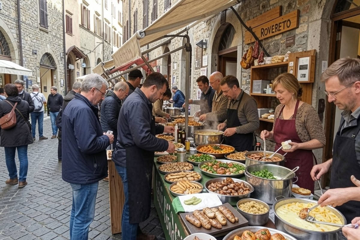 Zuppa in ciotola bianca con uova cotte nell'acqua, fette di pane tostato galleggianti e filo d'olio d'oliva in superficie su tavolo in legno