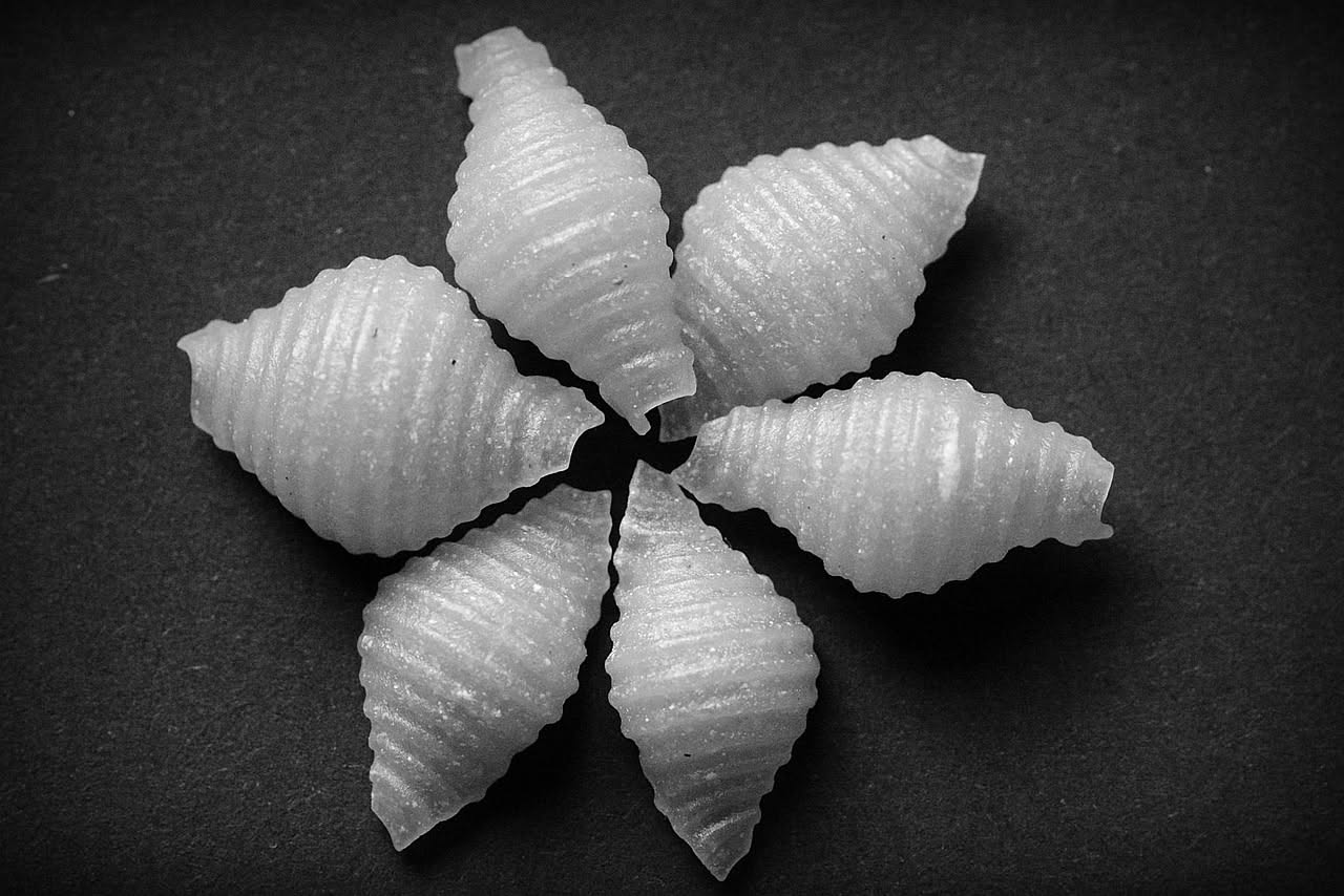 Pappacelle dorate e croccanti disposte su un piatto bianco, coperte leggermente di miele fluido, con sfondo scuro neutro