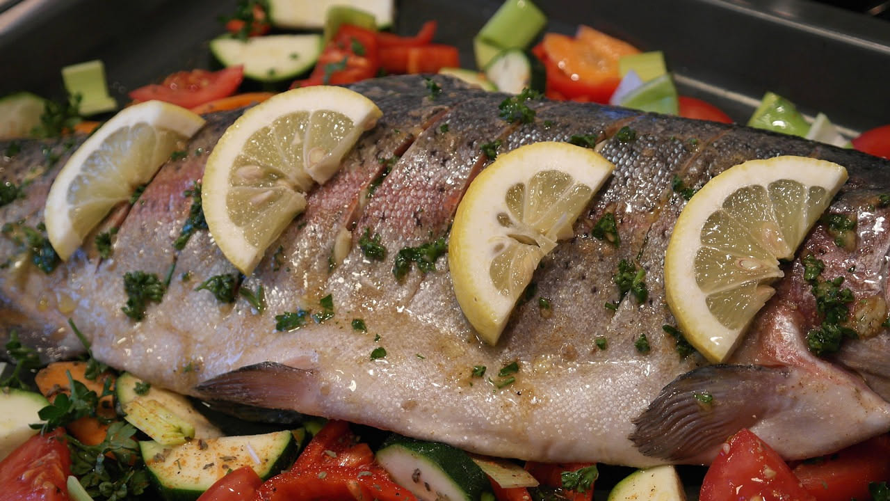 Spigola ripiena di carne