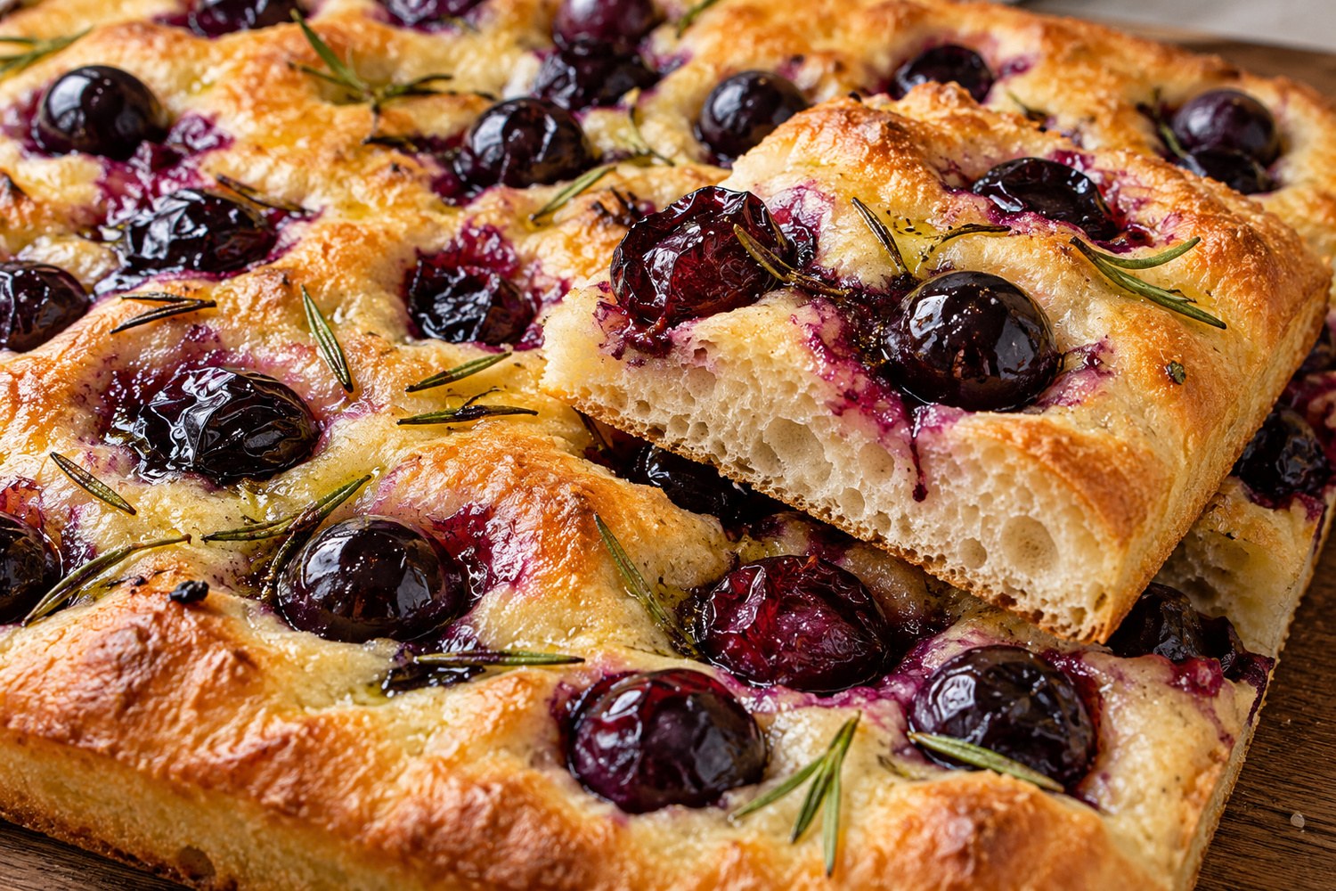 Focaccia con uva nera e rosmarino: il lievitato d'autunno che sorprende al primo morso
