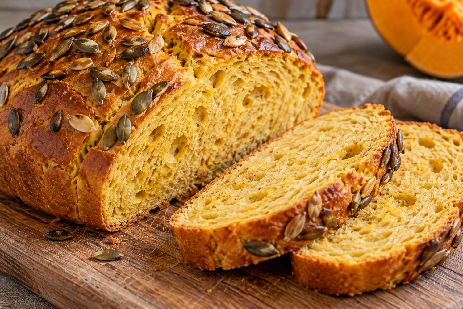 Pane morbido alla zucca con semi tostati: i 5 passaggi per ottenere una crosta dorata