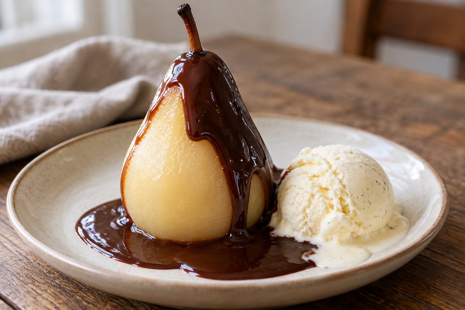 Pere Belle Hélène: la ricetta francese con cioccolato caldo e gelato alla vaniglia
