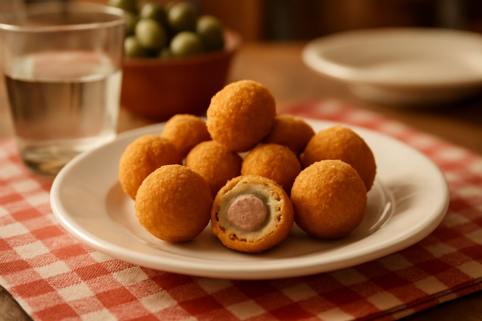 Olive ripiene all'ascolana: croccanti in pastella dorata, nutrienti grazie al ripieno di carni e