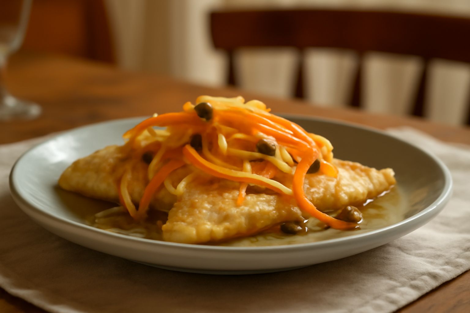 Pesce persico in carpione: croccantezza delicata e aceto che depura