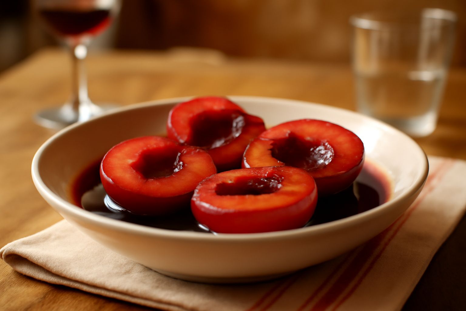 Pesche al Vino: dolcezza naturale e leggerezza digestiva in un'armonia raffinata