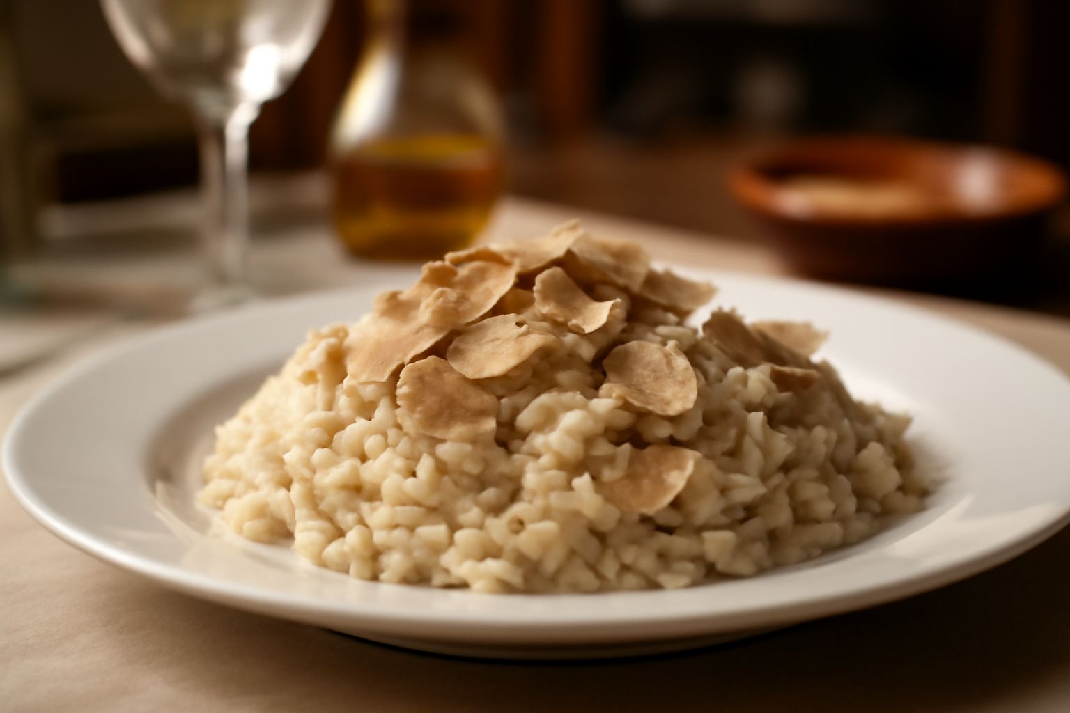 Risotto al tartufo bianco: cremosità che nutre con delicata eleganza
