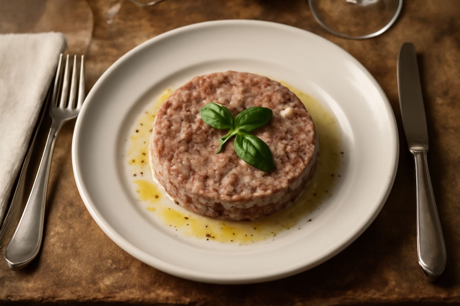 Fette sottili di soppressata lombarda rosso scuro disposte a ventaglio su un piatto bianco, con pepe nero visibile sulla superficie, accompagnate da pane tostato e un cucchiaio di lardo crudo