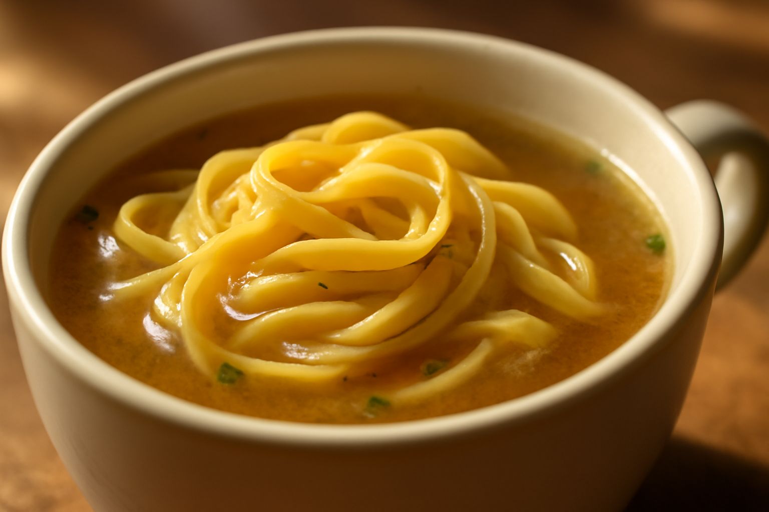Tagliatelle in brodo (in tazza): il segreto per farle fragranti e digeribili